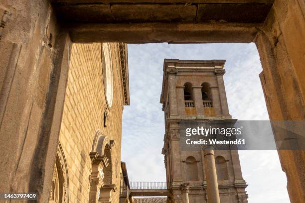 italy, lazio, viterbo, bell tower of basilica of santa maria della quercia - provinz viterbo stock-fotos und bilder