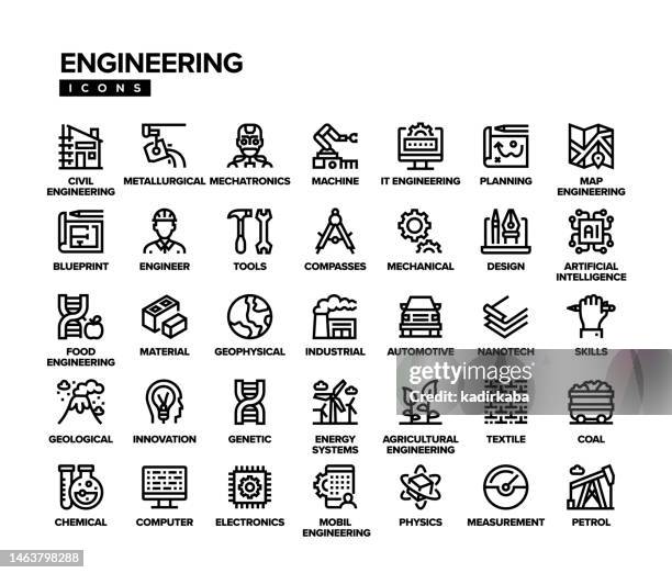 engineering line icon set - 土木工程 幅插畫檔、美工圖案、卡通及圖標