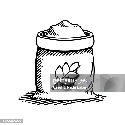 Sack Of Flour Line icon, Sketch Design, Pixel perfect, Editable stroke. Bakery. Sack Of Flour Line icon, Sketch Design, Pixel perfect, Editable stroke. Bakery.