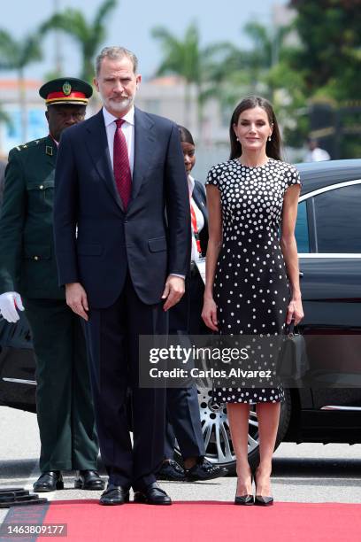 King Felipe VI of Spain and Queen Letizia of Spain attend a memorial to Agostinho Neto, the first President of the Republic of Angola from 1975 to...