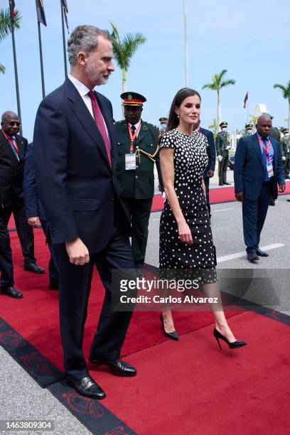 King Felipe VI of Spain and Queen Letizia of Spain attend a memorial to Agostinho Neto, the first President of the Republic of Angola from 1975 to...