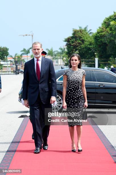 King Felipe VI of Spain and Queen Letizia of Spain attend a memorial to Agostinho Neto, the first President of the Republic of Angola from 1975 to...