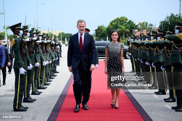 King Felipe VI of Spain and Queen Letizia of Spain attend a memorial to Agostinho Neto, the first President of the Republic of Angola from 1975 to...