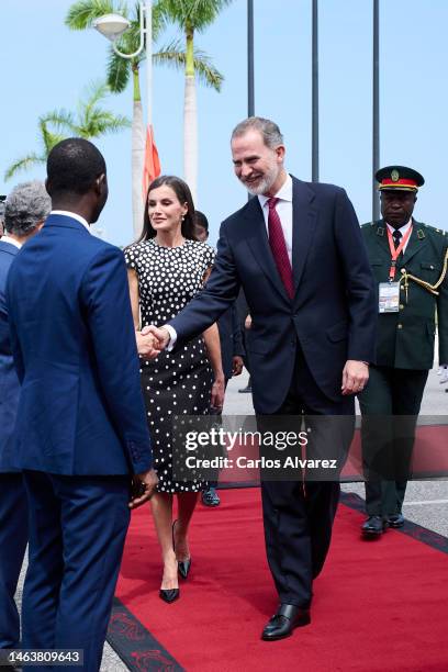 King Felipe VI of Spain and Queen Letizia of Spain attend a memorial to Agostinho Neto, the first President of the Republic of Angola from 1975 to...