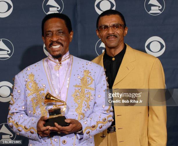Winner Ike Turner with son Ike Turner Jr. At the 49th annual Grammy Awards, September 11, 2007 at Staples Center in Los Angeles, California.