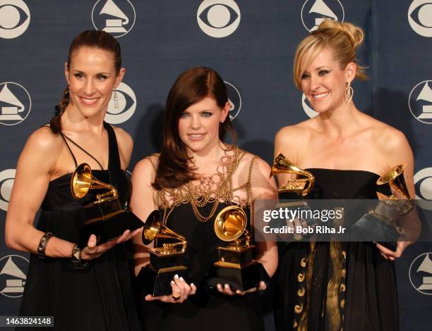 Winners Dixie Chicks members : Emily Strayer, Natalie Maines and Martie Maguire at the 49th annual Grammy Awards, September 11, 2007 at Staples...