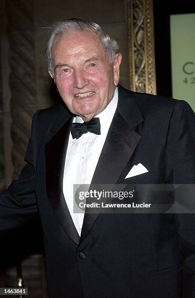 Philanthropist David Rockefeller arrives at the 7th Annual National Arts Awards October 7 at Cipriani's 42nd St in New York City.