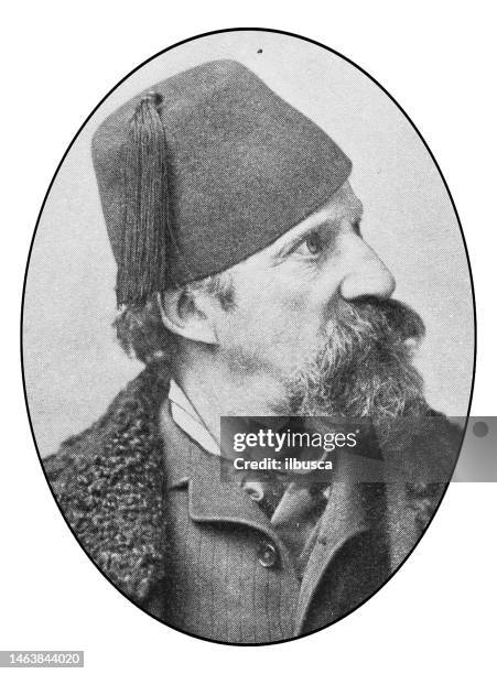 著名なニューヨーカーの肖像:ナポレオン・サロニー - トルコ帽点のイラスト素材／クリップアート素材／マンガ素材／アイコン素材