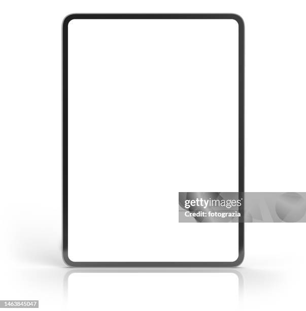 front view of digital tablet with clipping path for the screen - digital tablet 個照片及圖片檔