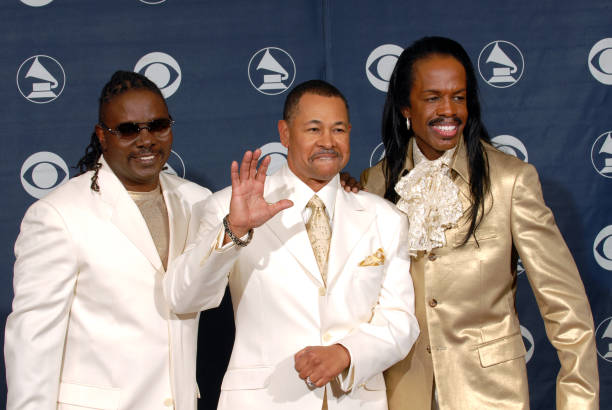 Earth, Wind & Fire members Ralph Johnson, Philip Bailey and Verdine White at the 49th annual Grammy Awards, September 11, 2007 at Staples Center in...