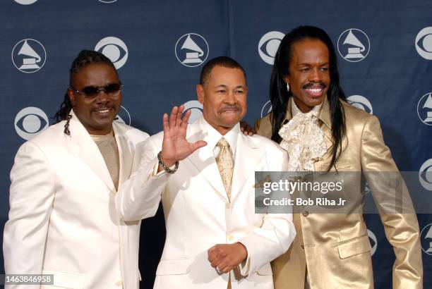 Earth, Wind & Fire members Ralph Johnson, Philip Bailey and Verdine White at the 49th annual Grammy Awards, September 11, 2007 at Staples Center in...