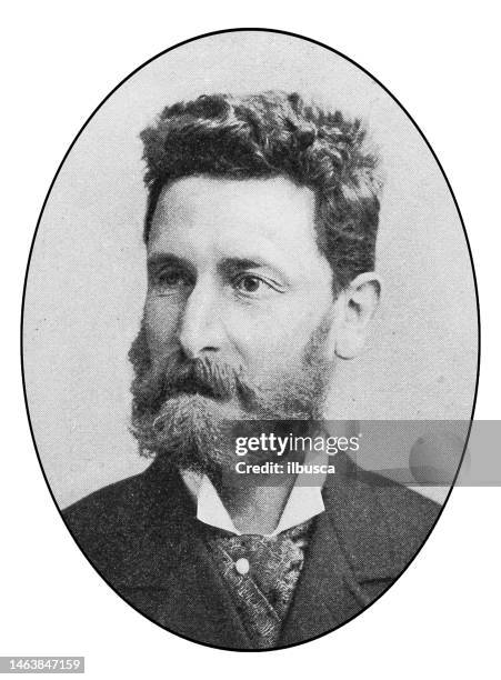 portrait of notable new yorkers: joseph pulitzer - joseph pulitzer stock illustrations