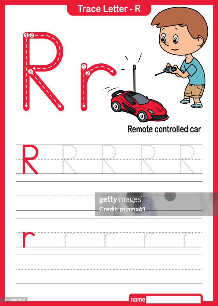 Controlled Letter R Worksheet Alphabet Trace Letter A To Z Preschool Worksheet With The Letter R ...