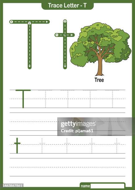 Letter Tree Worksheet Alphabet Trace Letter A To Z Preschool Worksheet With The Letter T Tree ...