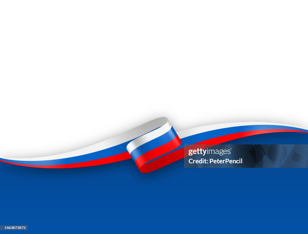 Russian Banner Pattern Russia Flag Ribbon Russian Flag Long Banner On Background Template ...