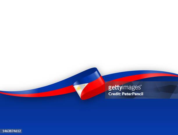 philippines flag ribbon. philippine flag long banner on background. template. space for copy. vector stock illustration - philippines flag stock illustrations