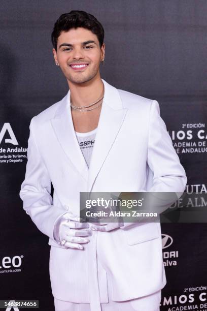 Abraham Mateo attends the red carpet at the "Carmen Awards" 2023 at Auditorio Municipal Maestro Padilla on February 04, 2023 in Almeria, Spain.