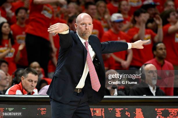 Head coach Kevin Willard of the Maryland Terrapins watches the game against the Indiana Hoosiers at Xfinity Center on January 31, 2023 in College...