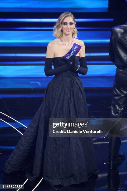 Chiara Ferragni attends the 73rd Sanremo Music Festival 2023 at Teatro Ariston on February 07, 2023 in Sanremo, Italy.