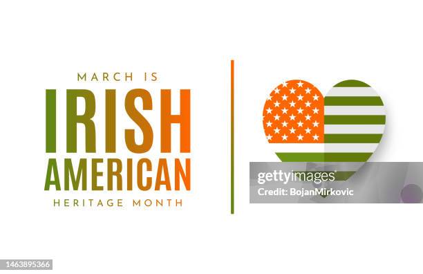 irish american heritage month card, background. vector - republic of ireland stock illustrations