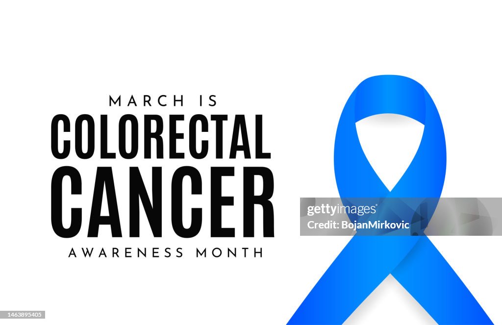 Colorectal Cancer Awareness Month, March. Vector