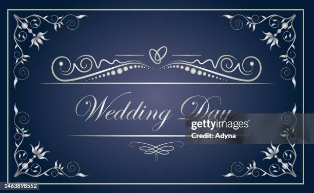 blue wedding invitation - save the date stock illustrations