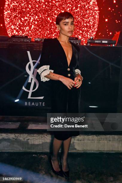 Zoe Kravitz attends the YSL Beauté - Black Opium Event on February 7, 2023 in London, England.