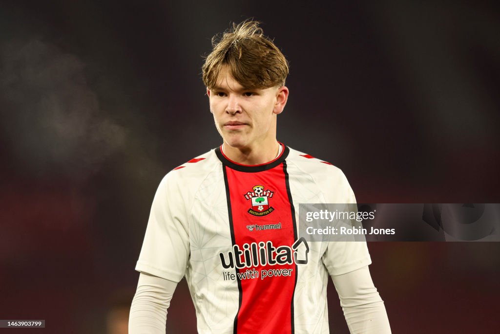 Tyler Dibling of Southampton during the FA Youth Cup Fifth Round