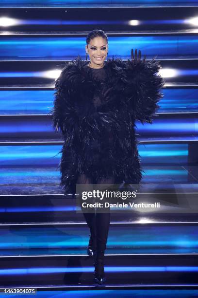 Elodie attends the 73rd Sanremo Music Festival 2023 at Teatro Ariston on February 07, 2023 in Sanremo, Italy.