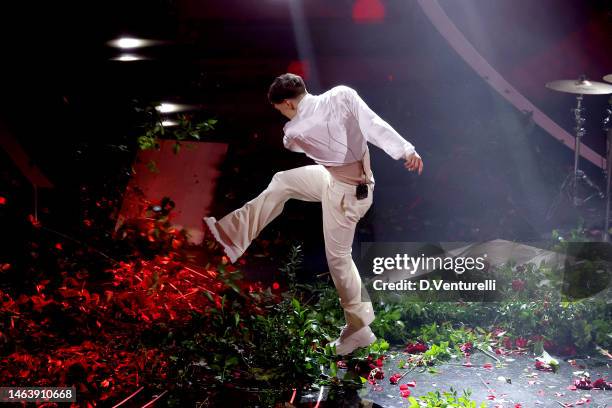 Blanco attends the 73rd Sanremo Music Festival 2023 at Teatro Ariston on February 07, 2023 in Sanremo, Italy.