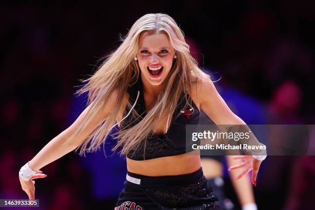 Member of the Chicago Luvabulls performs during the first half between the Chicago Bulls and the Oklahoma City Thunder at United Center on January...