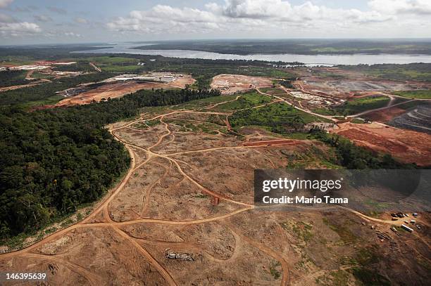 Construction continues at the Belo Monte dam complex in the Amazon basin on June 15, 2012 near Altamira, Brazil. Belo Monte will be the world’s...