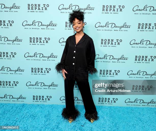 Marsai Martin attends as Carol's Daughter celebrates the launch of their brand new collection, Born To Repair at Bogart House on February 07, 2023 in...