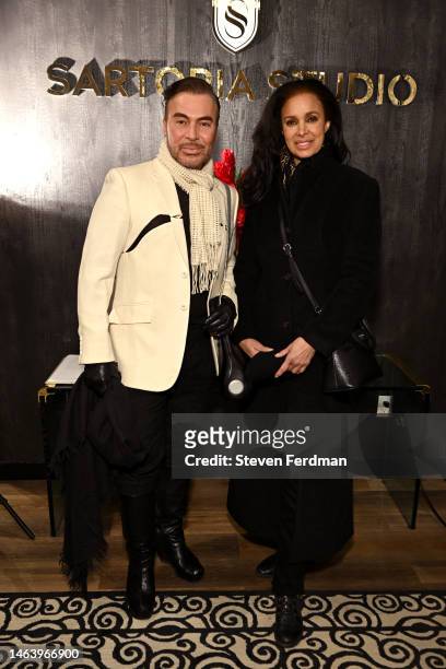 Loris Diran and Maureen Gallagher attend the Sartoria Studio Opening at Sartoria Studio on February 07, 2023 in New York City.