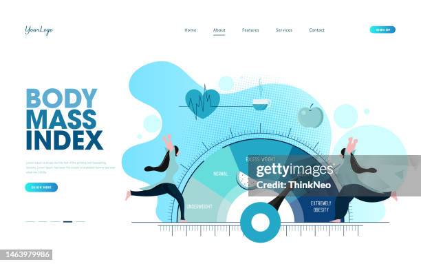 body mass index. obese woman, fit and fat lady and bmi range chart. - obesity infographic stock illustrations