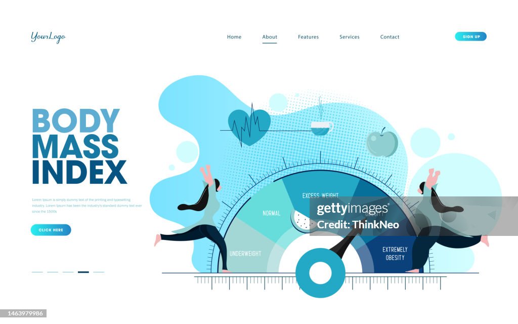 Body mass index. Obese woman, fit and fat lady and bmi range chart.