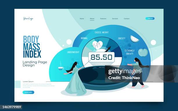 weight control with body mass index - obesity icon stock illustrations