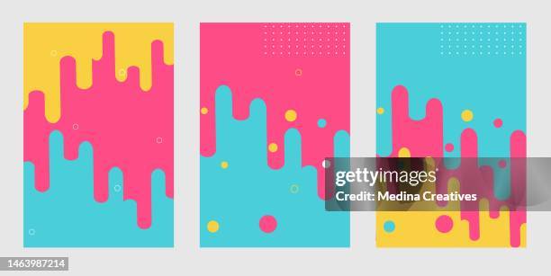 set of abstract geometric shape background - melted stock illustrations