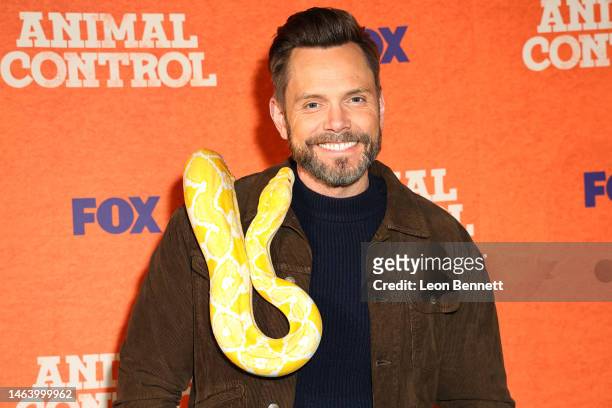 Joel McHale attends the Los Angeles Premiere of FOX's "Animal Control" at Fox Studio Lot on February 07, 2023 in Los Angeles, California.