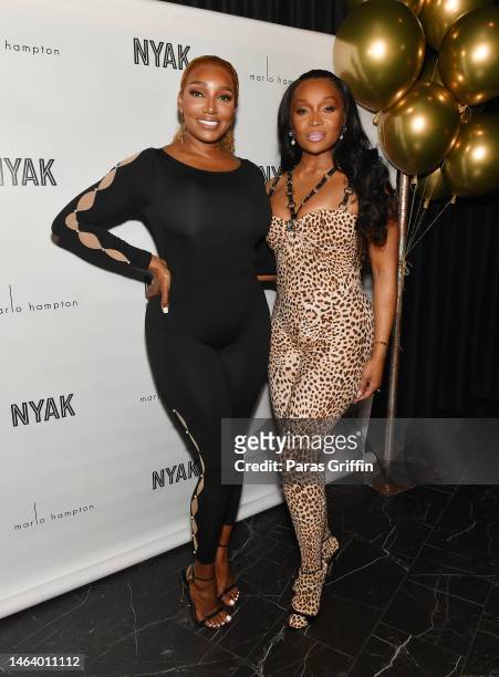 NeNe Leakes and Marlo Hampton attend Marlo Hampton's private birthday party dinner celebration at MCK Restaurant and Bar on February 07, 2023 in...
