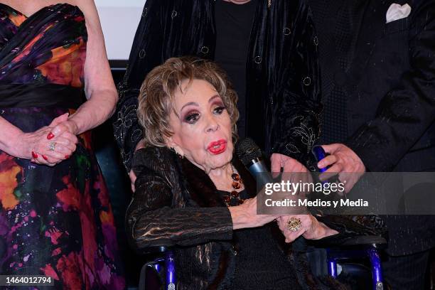 Silvia Pinal is honored during the "Mexico en tus Manos" tribute at Fraternidad Nacional de Organizaciones Unidas on February 7, 2023 in Mexico City,...