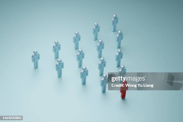 leadership people red icon, 3d render - activist icon stock-fotos und bilder