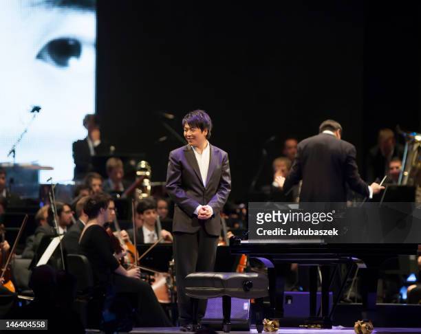 Chinese pianist Lang Lang performs live during a concert at the O2 World on June 15, 2012 in Berlin, Germany.