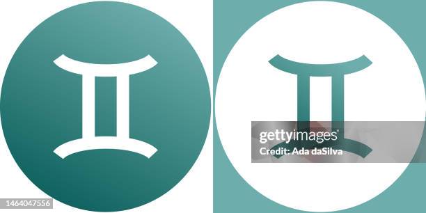 stockillustraties, clipart, cartoons en iconen met zodiac sign icon - sterrenbeeld tweelingen