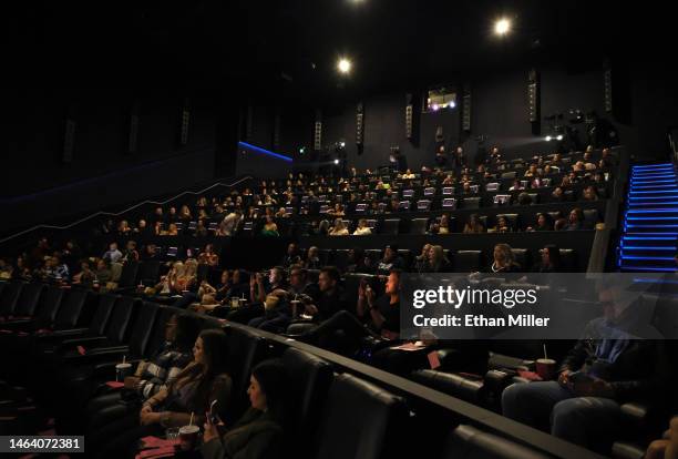 People attend the Warner Bros. Las Vegas Screening of "Magic Mike's Last Dance" hosted by the cast of "Magic Mike Live" at AMC Town Square 18 on...