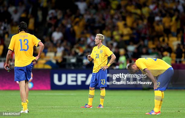 Christian Wilhelmsson of Sweden looks on during the UEFA EURO 2012 group D match between Sweden and England at The Olympic Stadium on June 15, 2012...