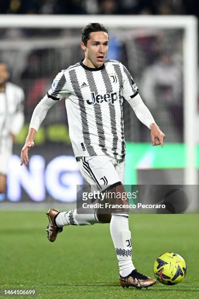 Federico Chiesa of Juventus during the Serie A match between Salernitana and Juventus at Stadio Arechi on February 07, 2023 in Salerno, Italy.