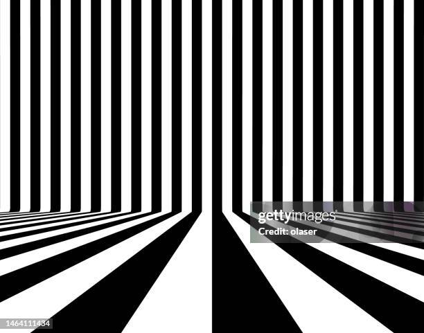 striped pattern on joining floor and wall corner, in perspective - chess board stock illustrations