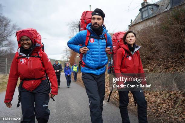 Emma Willis, Oti Mabuse and Rylan take part in Frozen: Emma, Oti and Rylan's Red Nose Day Challenge on the 8th February 2023 in