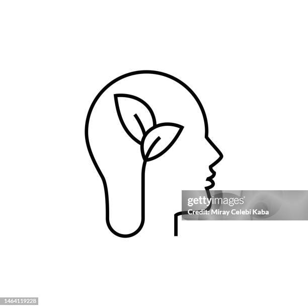 green energy line icon - creative-recycle-symbol-drawing stock illustrations